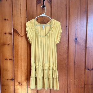 Maeve Anthropologie Tiers of Goldenrod Dress Size S
